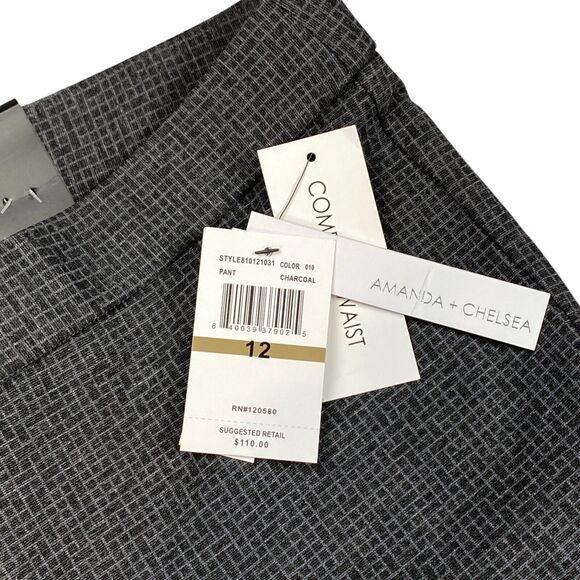 Amanda+Chelsea Amanda Ankle Pants Womens 12 Charcoal Modern Fit Stretch - Picture 11 of 16